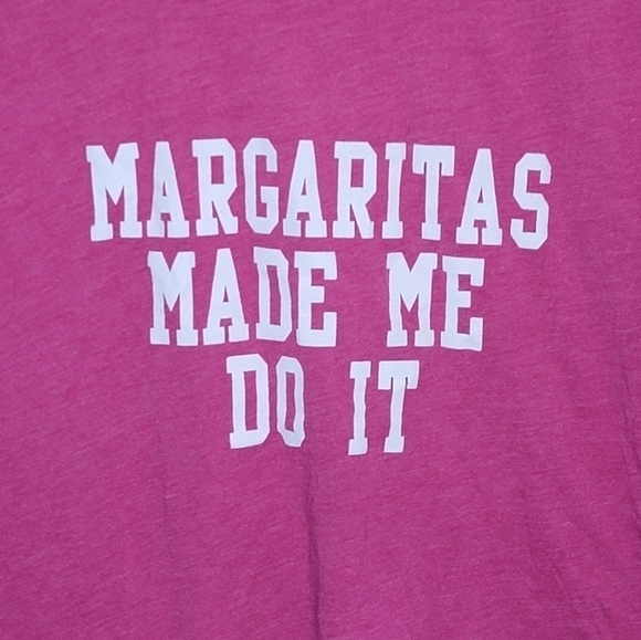 Bella Canvas Margaritas Made Me Do It Pink Short Sleeve Graphic Tee Size Medium - Picture 2 of 4